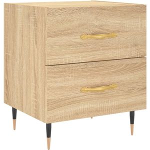 VidaXL Nachtkastje 40x35x47,5 cm - Bewerkt Hout - Sonoma Eikenkleurig