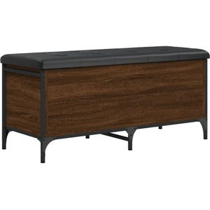 vidaXL Opbergbankje 102x42x45 cm bewerkt hout bruin eikenkleur