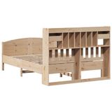 vidaXL Bed met boekenkast zonder matras massief grenenhout 160x200 cm