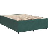 vidaXL - Bedframe - zonder - matrasx200 - cm - fluweel - donkergroen