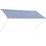 VidaXL Uittrekbare Luifel 250x150 cm Blauw en Wit