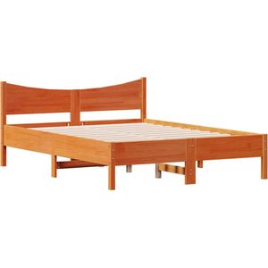 vidaXL Bedframe zonder matras massief grenenhout wasbruin 140x200 cm