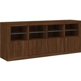 vidaXL Dressoir met LED-verlichting 163x37x67 cm bruin eikenkleur