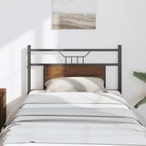 vidaXL Hoofdbord 75 cm bewerkt hout en staal bruin eikenkleurig