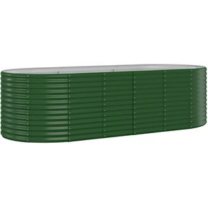 vidaXL Plantenbak 249x100x68 cm gepoedercoat staal groen