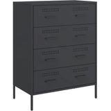 vidaXL Dressoir 68x39x89 cm staal zwart