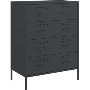 vidaXL Dressoir 68x39x89 cm staal zwart