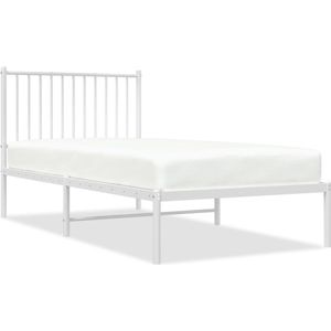 VidaXL Bedframe met Hoofdbord Metaal Wit 90x190 cm