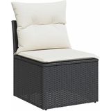 vidaXL 7-delige Loungeset met kussens poly rattan zwart