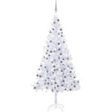vidaXL Kunstkerstboom met verlichting en kerstballen L 240 cm wit