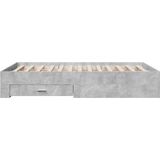 vidaXL Bedframe met lades bewerkt hout betongrijs 135x190 cm