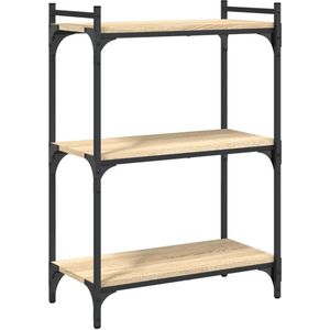 vidaXL Boekenkast 3-laags 60x30x86 cm bewerkt hout sonoma eikenkleurig