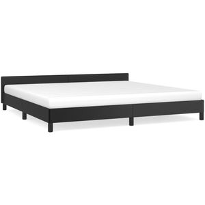 vidaXL Bedframe met hoofdeinde kunstleer zwart 200x200 cm