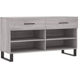 vidaXL Schoenenbank 102x35x55 cm bewerkt hout grijs sonoma eikenkleur