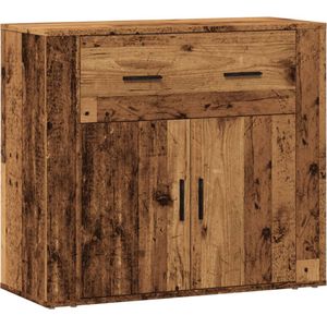 vidaXL Dressoir 80x33x70 cm bewerkt hout oud houtkleurig