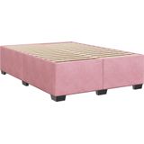 vidaXL Bedframe fluweel roze 140x200 cm