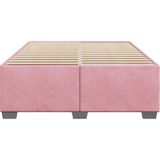 vidaXL Bedframe fluweel roze 140x200 cm