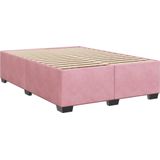 vidaXL Bedframe fluweel roze 140x200 cm