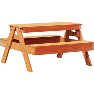 vidaXL Picknicktafel voor kinderen 88x97x52 cm grenenhout wasbruin