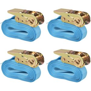 vidaXL Spanbanden 0,8 ton 6mx25mm blauw 4 st