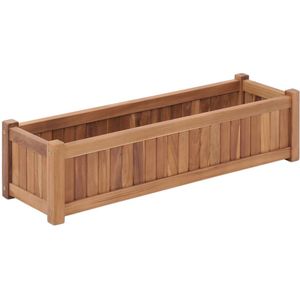 vidaXL Plantenbak verhoogd 100x30x25 cm massief teakhout