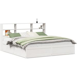 vidaXL Bedframe zonder matras massief grenenhout wit 180x200 cm