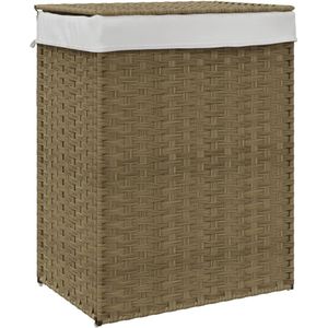 vidaXL Wasmand met deksel 46x33x60 cm poly rattan