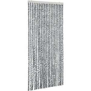 vidaXL Vliegengordijn 100x200 cm chenille grijs en zwart-wit