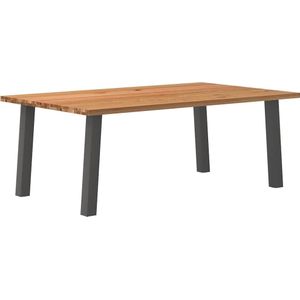 vidaXL Eettafel rechthoekig 200x120x74 cm massief eikenhout lichtbruin