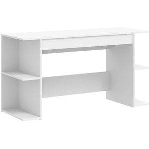 vidaXL Bureau 140x50x75 cm bewerkt hout wit