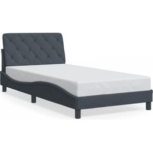 vidaXL Bedframe zonder matras 100x200 cm fluweel donkergrijs