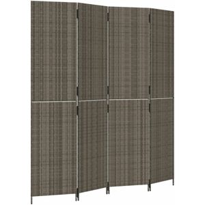 vidaXL-Kamerscherm-4-panelen-poly-rattan-grijs