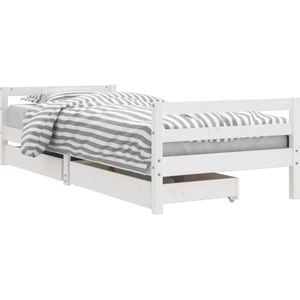 vidaXL-Kinderbedframe-met-lades-90x200-cm-massief-grenenhout-wit