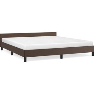 VidaXL Bedframe met Hoofdbord Kunstleer Bruin 180x200 cm