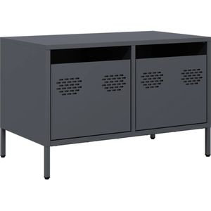 vidaXL Tv-meubel 68x39x43,5 cm koudgewalst staal antracietkleurig