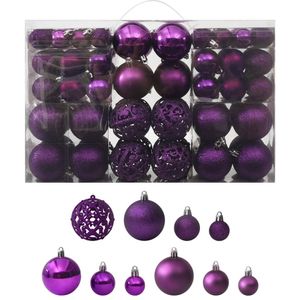 vidaXL 100-delige Kerstballenset paars