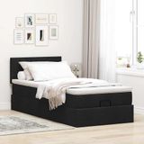 vidaXL - Ottoman - bed - met - matrasx190cm - stof - zwart