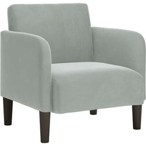 vidaXL Fauteuil met armleuningen 54 cm fluweel lichtgrijs