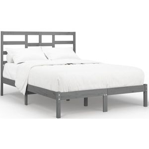 vidaXL-Bedframe-massief-hout-grijs-120x200-cm