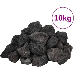 vidaXL Lavastenen 10 kg 3-5 cm zwart
