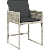 vidaXL Tuinstoelen 4 st met kussens poly rattan lichtgrijs