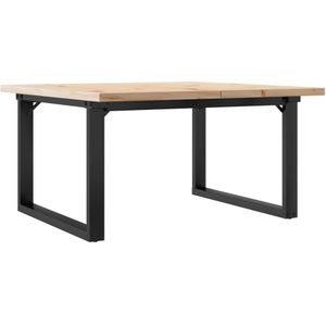 vidaXL Salontafel O-frame 80x80x45,5 cm grenenhout en gietijzer