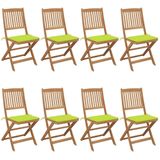 vidaXL Tuinstoelen 8 st inklapbaar met kussens massief acaciahout