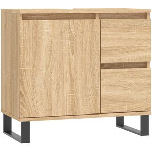 vidaXL Badkamerkast 65x33x60 cm bewerkt hout sonoma eikenkleurig