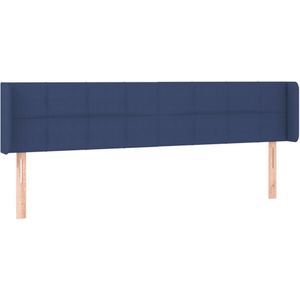 vidaXL Hoofdbord met randen 203x16x78/88 cm stof blauw