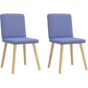 vidaXL Eetkamerstoelen 2 st stof jeansblauw