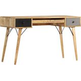 vidaXL Bureau met lades 130x50x80 cm massief mangohout