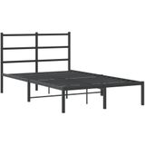 vidaXL Bedframe met hoofdbord metaal zwart 120x200 cm