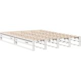vidaXL Bedframe zonder matras massief grenenhout wit 160x200 cm