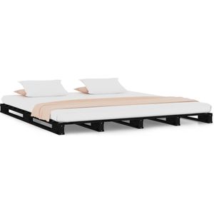 vidaXL-Palletbed-massief-grenenhout-zwart-120x190-cm-4FT-Small-Double